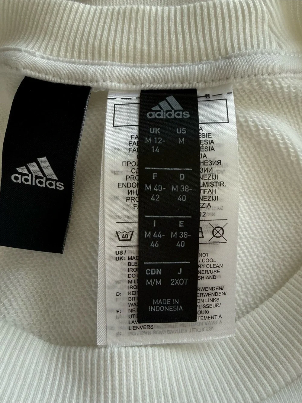 Adidas Crewneck Pullover Sweatshirt Side Split Stripe Logo White Silver Medium